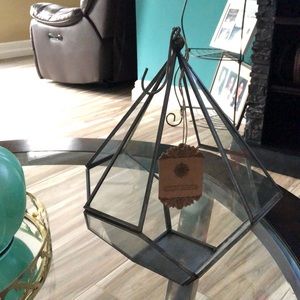 Moderno terrario geométrico de cristal